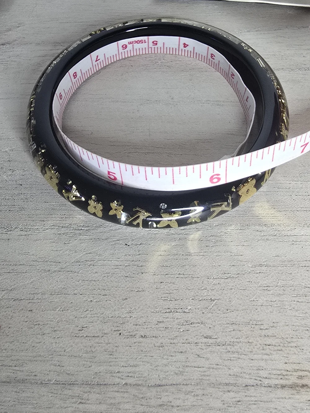 Louis Vuitton LV Bracelet Inclusion TPM Bangle Resin Black LK1009  Authentic FUL - Picture 9 of 12